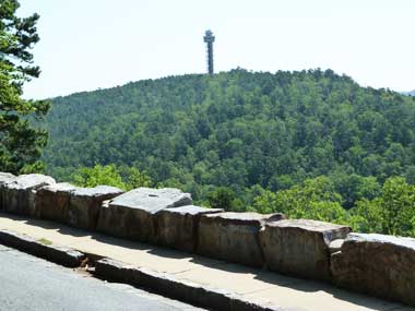 Hot Springs Mountain Tower from West Mountain in Hot Springs, Arkansas